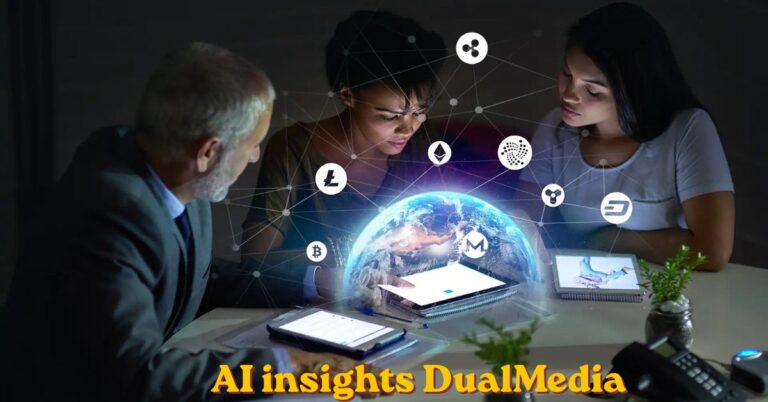 AI insights DualMedia dashboard showing multi-channel attribution and predictive analytics