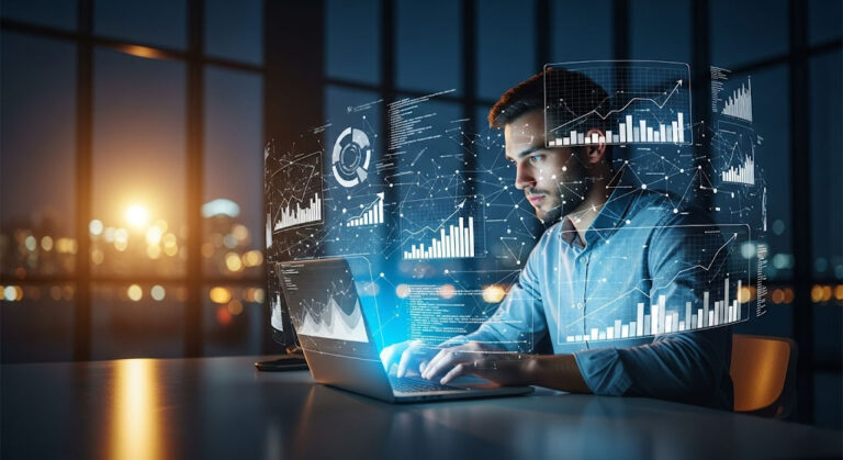 affordable digital marketing with Garage2Global — small business owner reviewing SEO and campaign performance on a laptop dashboard